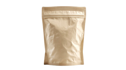 Pouch packaging on white isolated background.