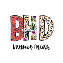 BHD Back to School Driver Design with Leopard and Floral Patterns