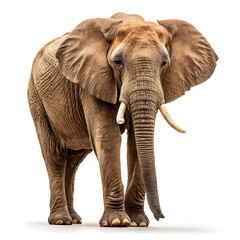 A clean full-body image of an African elephant with natural details and a calm stance.