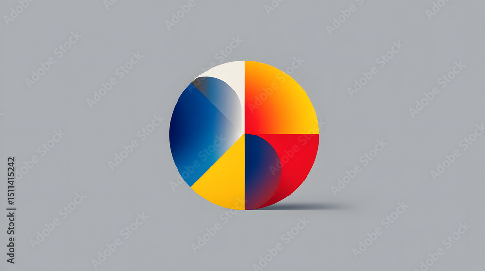 Poster colorful abstract circle: a visually striking abstract graphic design showcases a dynamic interplay 