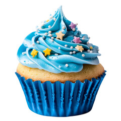 The Enchanted Cupcake With Blue Frosting [Transparent Background PNG].