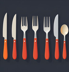 eating utensils, flatware set, fancy fork and spoon, children’s cutlery, baby spoon and fork, picnic cutlery, camping utensils, household cutlery, restaurant cutlery, cafe cutlery, gold cutlery set, b