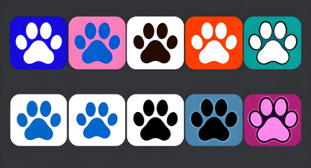 Fototapeta premium paw logo design, paw graphic icon, animal footprint, wildlife paw icon, paw badge, paw icon set, simple paw print, minimal paw icon, paw sticker icon, paw glyph, paw shape icon, paw track icon, paw pa
