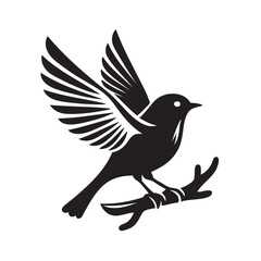 Bird Silhouette vector art illustration. black bird vector design.