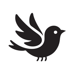 Bird Silhouette vector art illustration. black bird vector design.