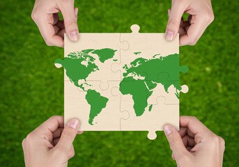 World environment day. Green Business or corporate and community cooperation for Environment conservation sustainable development goal. volunteers help solve environmental problems. global teamwork