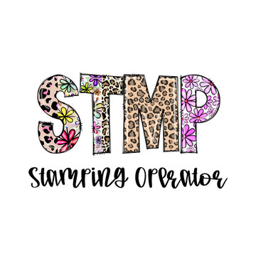 STMP Stamping Operator Design with Leopard and Floral Patterns