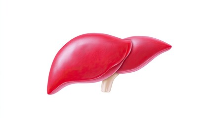 Medical illustration of human liver on white background