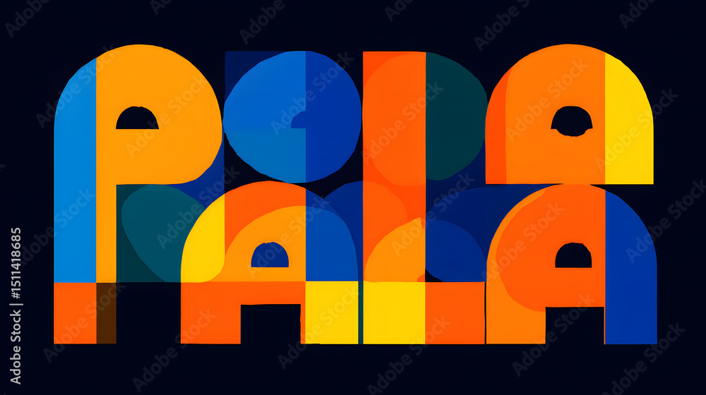 Poster geometric abstraction: a vibrant display of color and shape, showcasing a modern and dynamic graphic