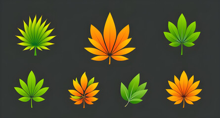 leaves vector set
