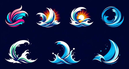 Obraz premium set of dynamic water icon