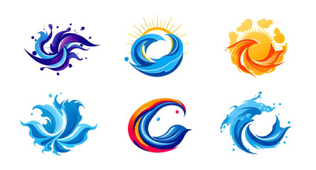 set of dynamic water icon