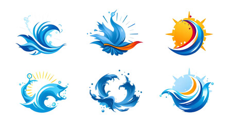set of dynamic water icon