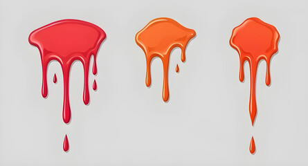 set of dripping paint