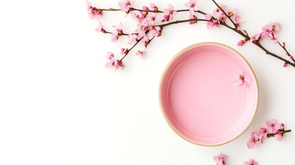 Pink bowl with cherry blossoms