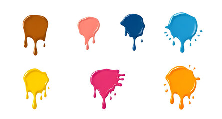 set of dripping paint icon