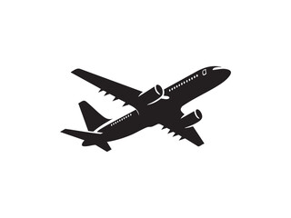 Obraz premium Silhouette of Aircraft in Flight – Minimalist Travel and Transport Illustration