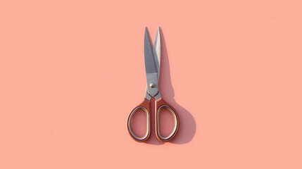Pair of Garden Scissors on Pastel Background with Soft Dusty Color