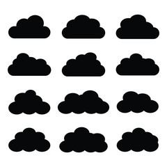 Cloud silhouette, black clouds, clouds vector