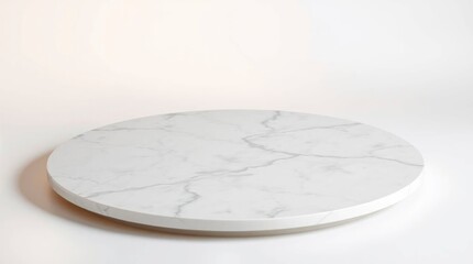 Elegant Round Marble Lazy Susan: Minimalist Design, Clean White Surface