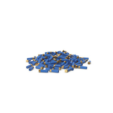 Pile of Blue Shotgun Shells Isolated on Transparent Background