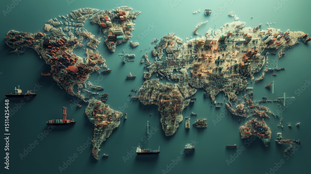 Poster mapping global distribution hubs and connections a comprehensive overview of logistics networks worl