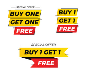 Special offer buy 1 get 1 free, vector
