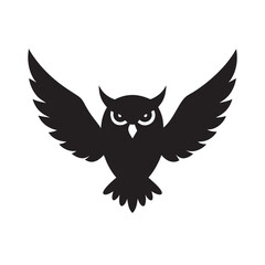 Owl Flying With Full Wingspan