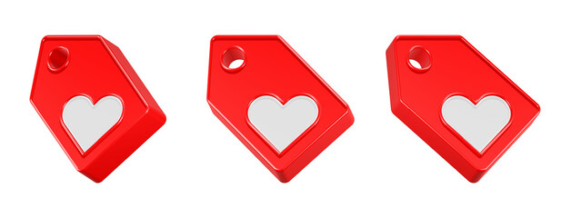 love tag bookmark favaourite sale 3d rendering