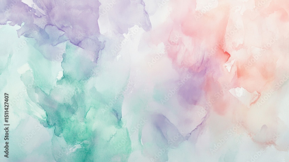 Poster creating ethereal abstract watercolor compositions artistic studio digital artwork calm environment 