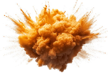 Orange Cloud Explosion on White Background