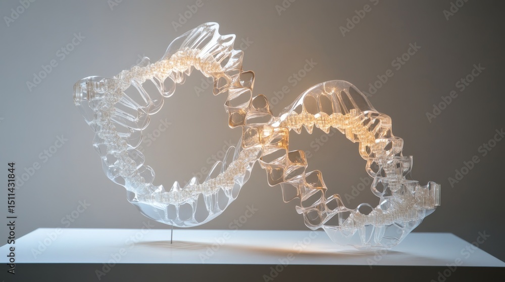 Aufkleber closeup shot of a dna double helix model in a laboratory setting scientific content focused viewpoin