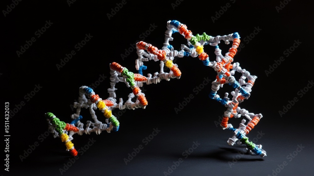 Poster exploring the dna double helix model closeup visualization science laboratory educational content da