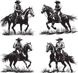 Cowboy Riding Horse SVG
