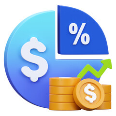 Stock and dividends 3d icon