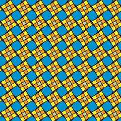 yellow blue Seamless pattern, two tone diamond checkerboard repeat pattern, replete image, design for fabric printing, window