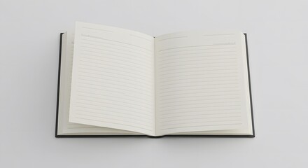 Blank Notebook Open, Ready for Notes and Ideas A Clean, Minimalist Image