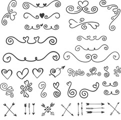  hand drawn vector element set
