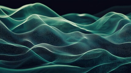 Obraz premium Streaming digital waves of code across a computer interface in a virtual environment an abstract visual concept