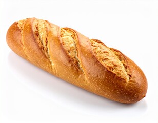 Fresh Baguette on White Background