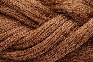 Close-up view of a braided auburn hair texture. The strands are interwoven, showcasing a rich, warm color and smooth texture.
