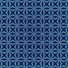 3D illustrated navy blue with geometric star pattern to create optical illusion with visual effects digital wall art images background.