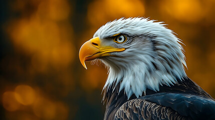 Obraz premium Close-up portrait of a bald eagle.