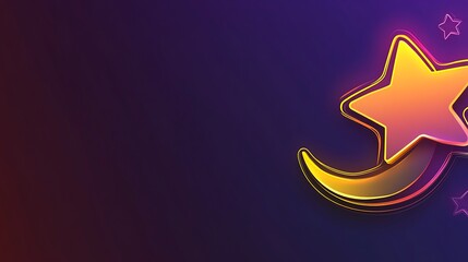 Neon star and moon graphic