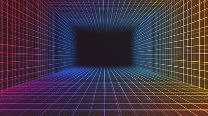 Colorful grid tunnel