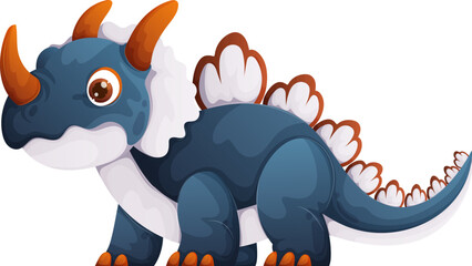 Cute Cartoon Stegosaurus Dinosaur Illustration for Kids and Educational Purposes. © Javvani