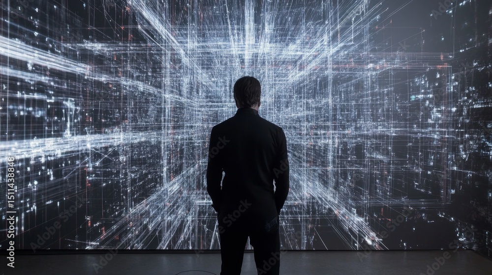 Poster explore infinite possibilities of a matrix ba interactive digital experience virtual space multimedi