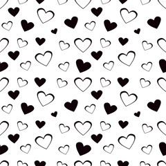 Seamless purple heart pattern background.Simple heart shape seamless pattern in diagonal arrangement. Love and romantic