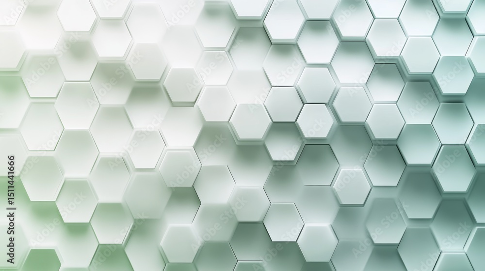 Poster seamless gradient transition over hexagon bokeh in digital art abstract background modern aesthetic 