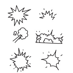 doodle impact of collision and explosion effect element